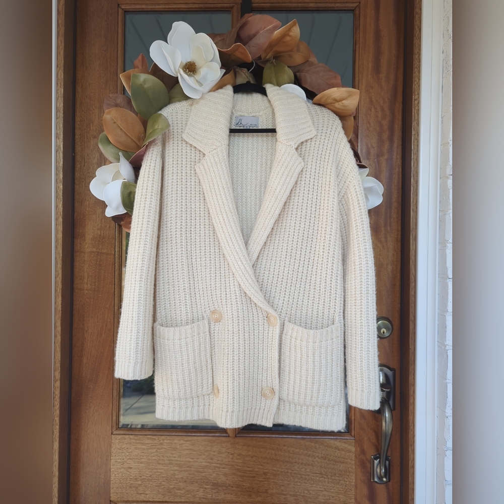 DH New York Piper Double Breasted Wool Blend Long Sleeve Button Up Cardigan S